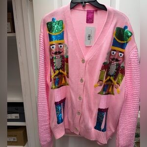 Queen of Sparkle Nutcracker Embellished Knit Cardigan with Tag